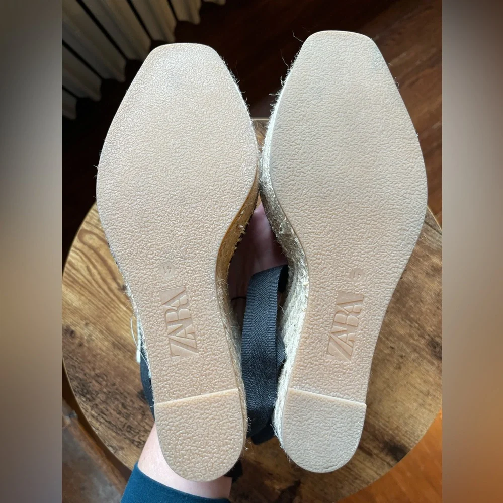NEW ZARA Ankle Tie Raffia Espadrille Wedge Sandals, 10 - Picture 11 of 12